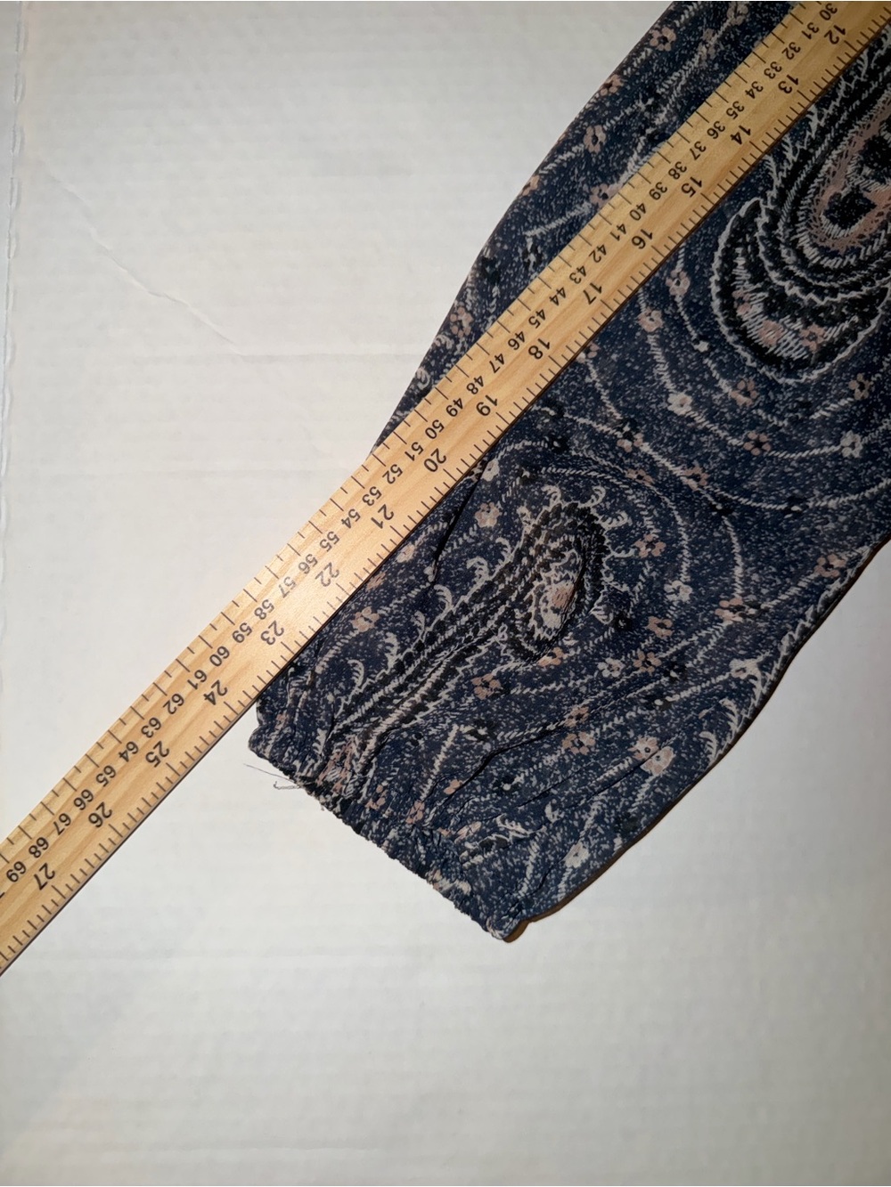 Lucky Brand Paisley V-Neck Blouse in Navy and Blush - Picture 12 of 12